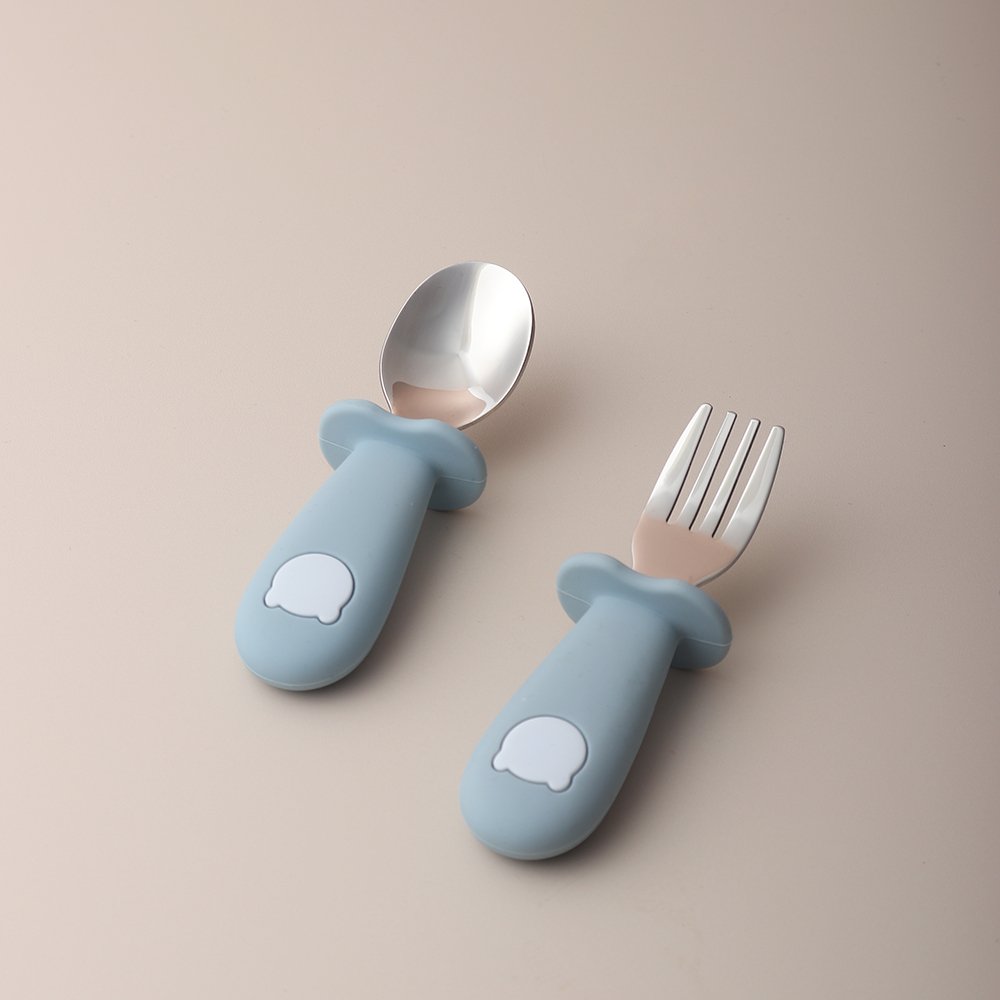 Baby Food Utensils - 아기 팬더 모양 실리콘 스푼 및