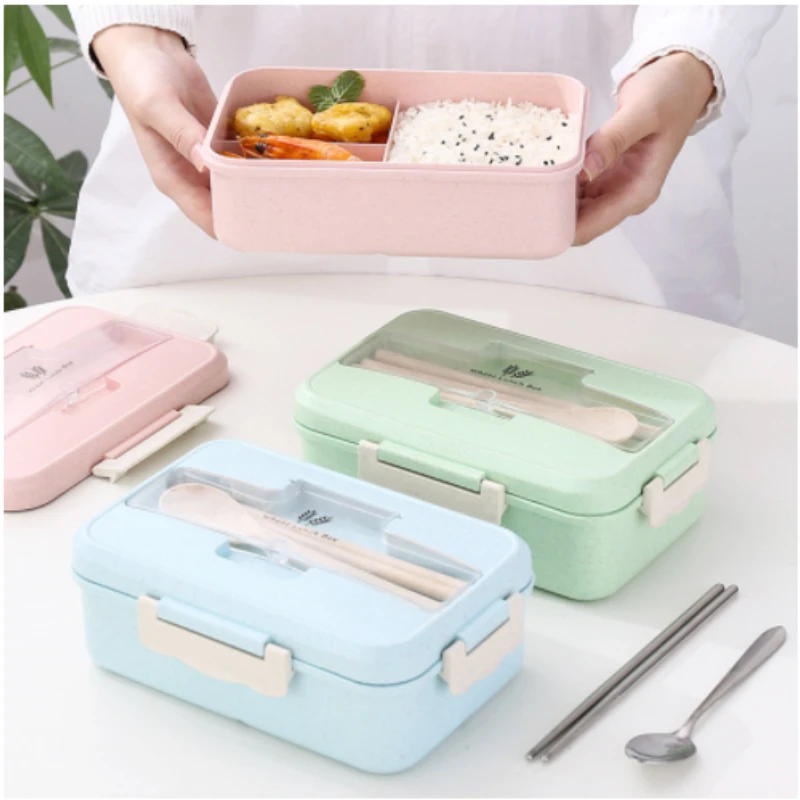Baby Food Container - 휴대용 전자 레인지 도시락, 밀 빨대