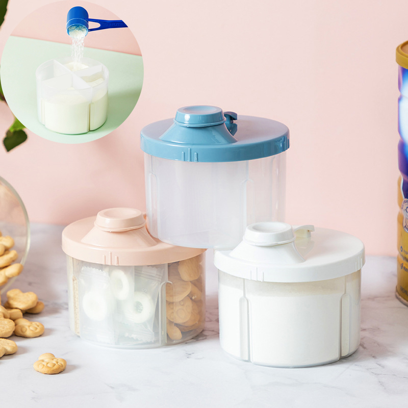 Baby Food Glass Jar - 4 그리드 휴대용 유아식 저장 상자,