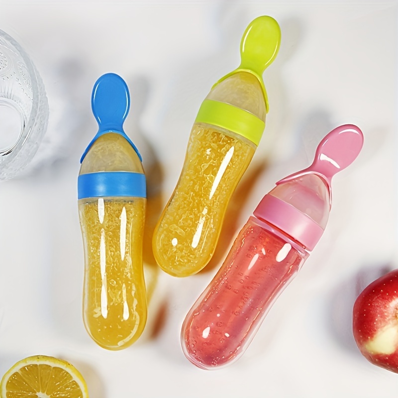 Baby Food Utensils - 아기 수유용 실리콘 젖병과 스푼, 3온스