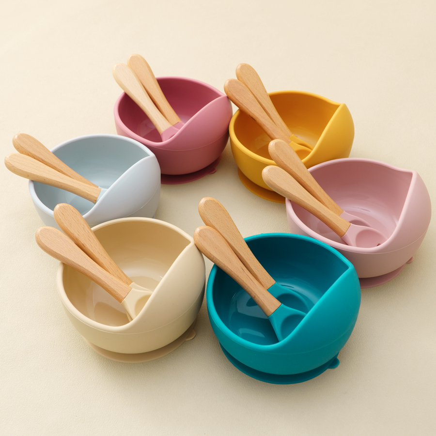 Baby Food Tray - Mamaplan 3PCS 아기 실리콘 먹이 세트