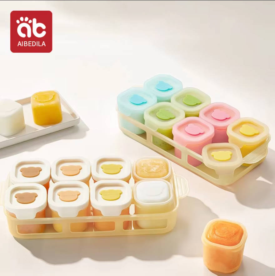 Baby Food Glass Jar - AIBEDILA 베이비 실리콘 식품 냉동 트레이