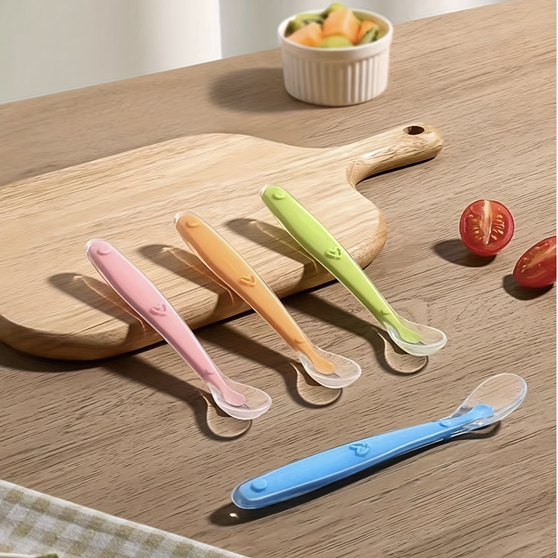 Baby Food Utensils - 1/2pcs 소프트 팁 베이비 실리콘 스푼