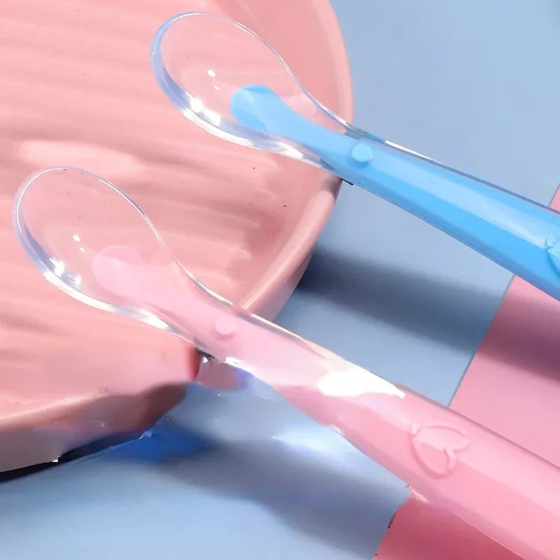 Baby Food Utensils - 실리콘 스푼 베이비 스타즈 식기 학습용