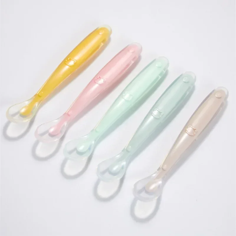 Baby Food Utensils - 부드러운 실리콘 아기 숟가락 유아 보완
