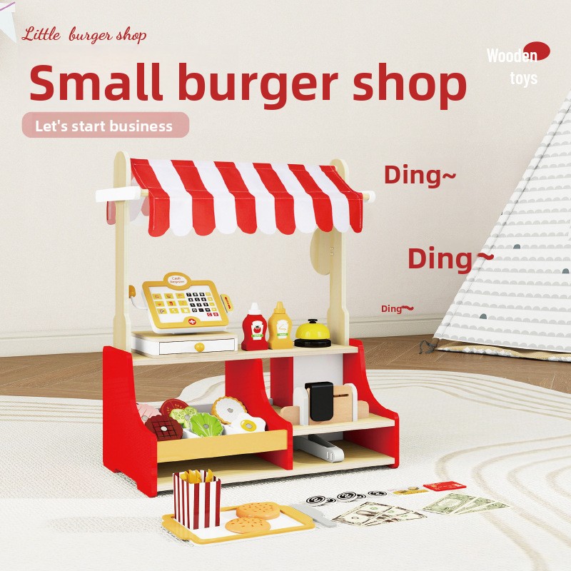 Baby Food Restaurant - 어린이 장난감 퍼즐 나무 햄버거 가게