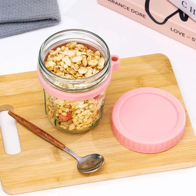 휴대용 시리얼 아침 식사 컵 밤새 귀리 유리 컵 포크  - Baby Food Glass Jar 리뷰 및 가격