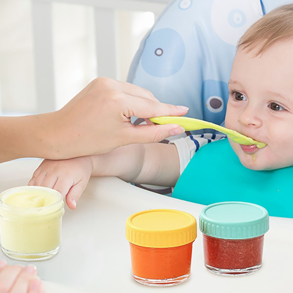 6개 유리 아기 음식 용기 뚜껑 포함 재사용 가능 소스 - Baby Food Glass Jar 리뷰 및 가격