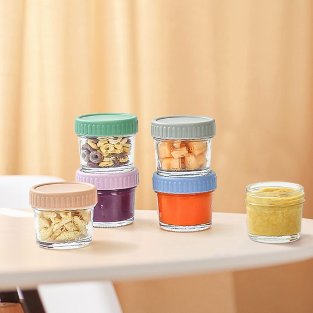 6개 유리 아기 음식 용기 뚜껑 포함 재사용 가능 소스 - Baby Food Glass Jar 리뷰 및 가격