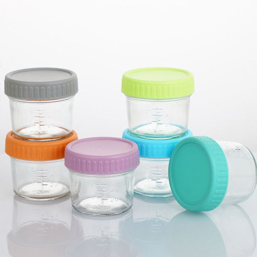 6개들이 유리 이유식 용기, 눈금 표시가 있는 재사용  - Baby Food Glass Jar 리뷰 및 가격