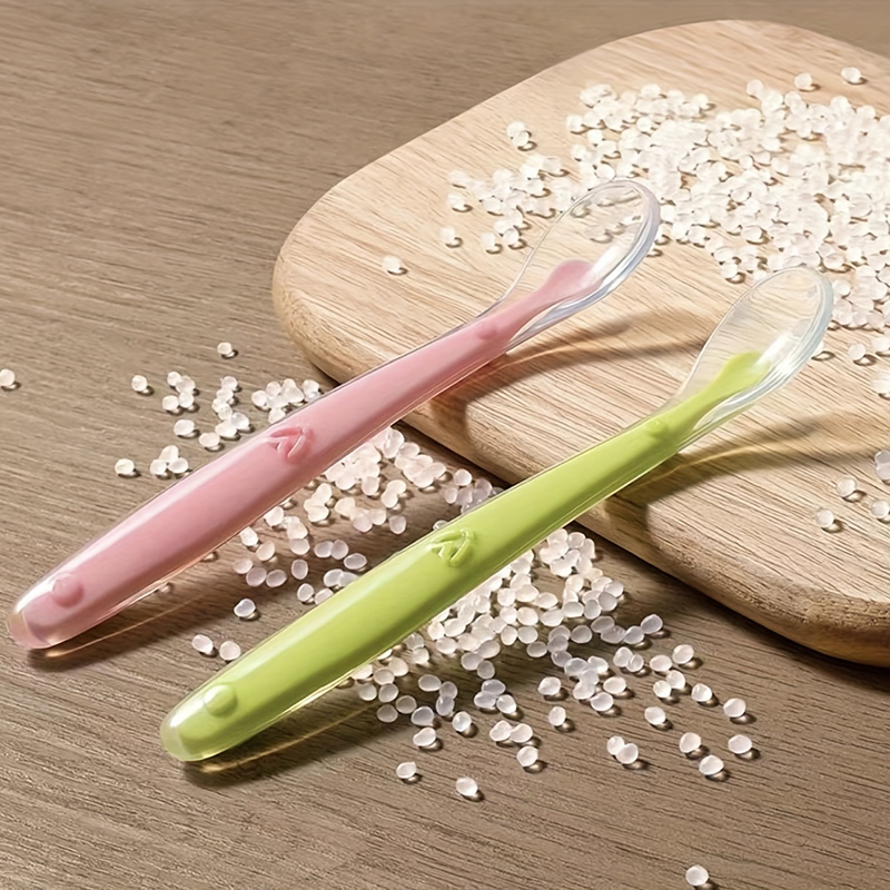 1/2pcs 소프트 팁 베이비 실리콘 스푼 안전한 아기 - Baby Food Utensils 리뷰 및 가격
