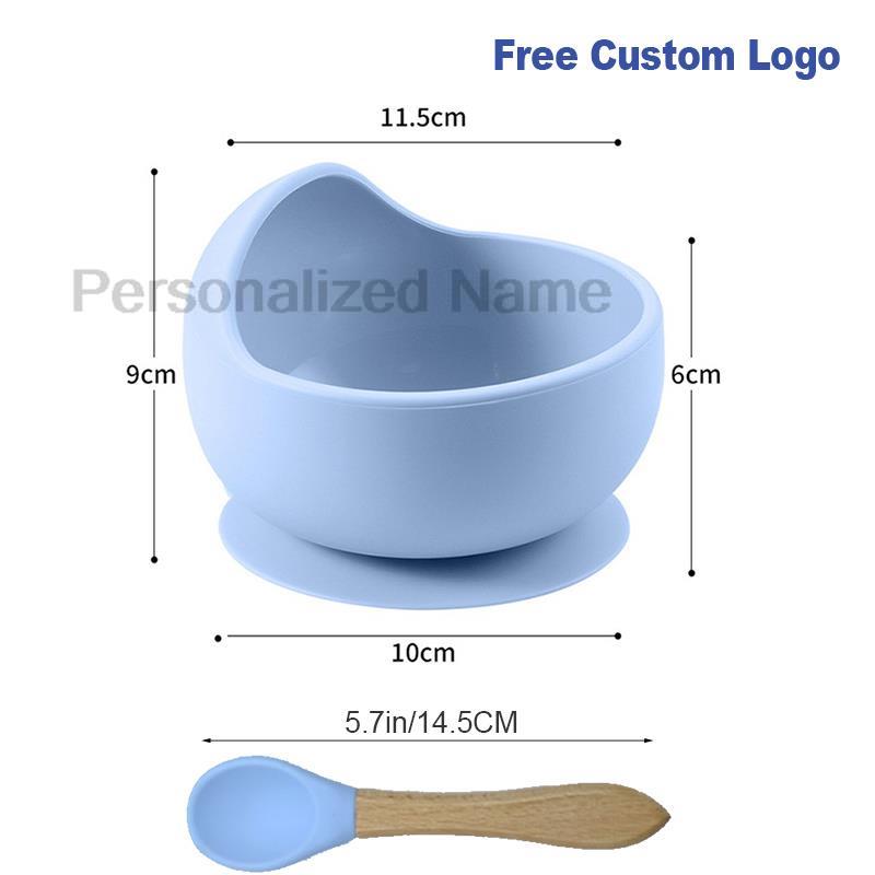무료 사용자 정의 로고 2 개 아기 숟가락 그릇 실리콘 - Baby Food Logo 리뷰 및 가격