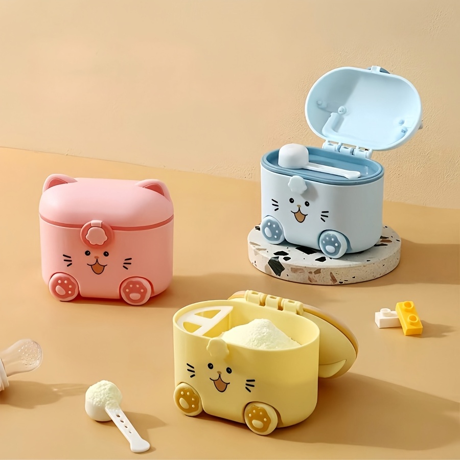 귀여운 고양이 모양 우유 분말 용기(스푼과 잠금장치 포 - Baby Food Glass Jar 리뷰 및 가격