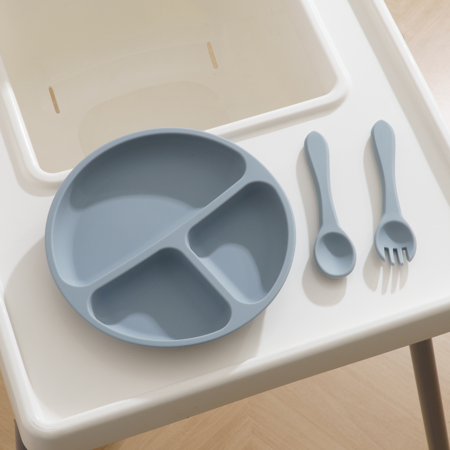 3PCS 어린이 식기 세트 아기 먹는 음식 훈련 실리콘 - Baby Food Tray 리뷰 및 가격