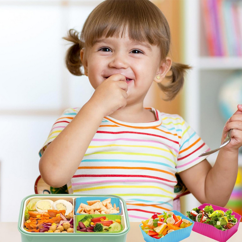 어린이를위한 8PCS 실리콘 도시락 분배기 어린이 학교 - Baby Food Container 리뷰 및 가격