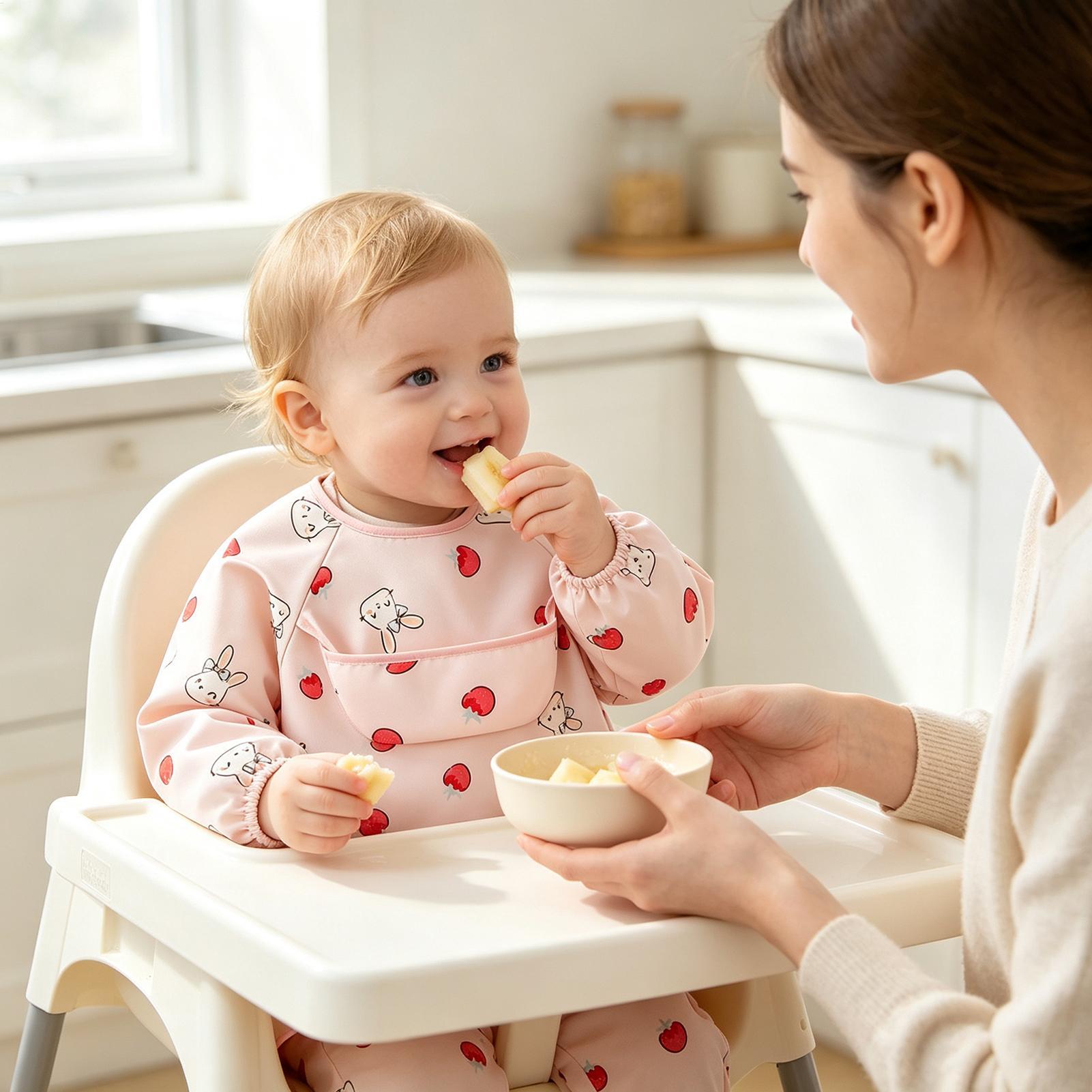 어린이용 스모크 턱받이, 부드럽고 조절 가능한 큰 주머 - Baby Food Restaurant 리뷰 및 가격