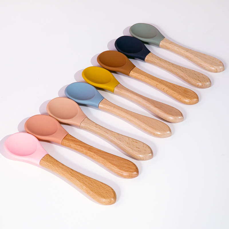 아기 용품을위한 나무 손잡이 실리콘 숟가락 먹이 Soi - Baby Food Utensils 리뷰 및 가격