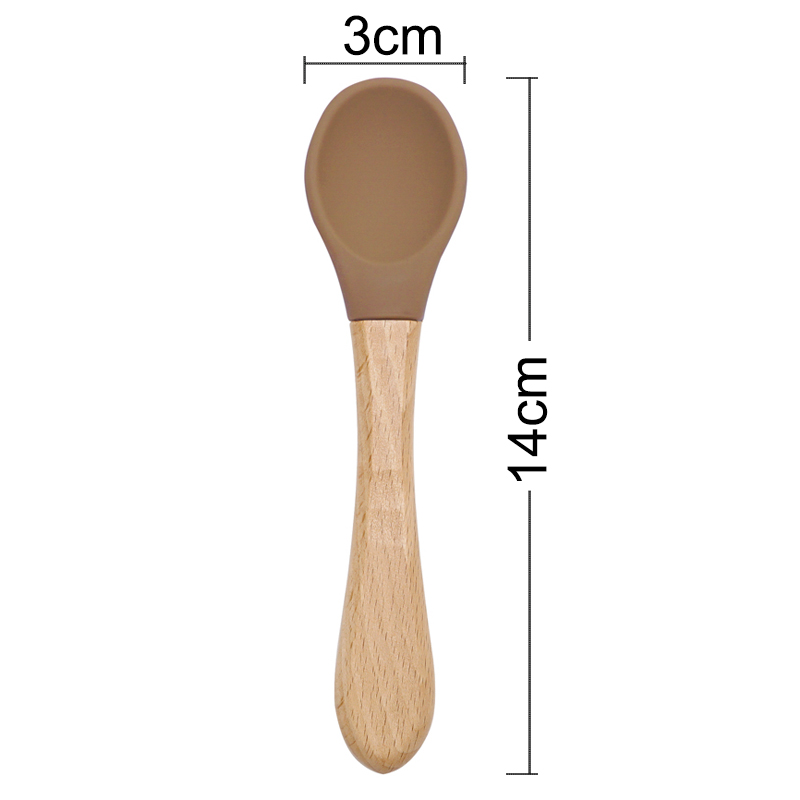 아기 용품을위한 나무 손잡이 실리콘 숟가락 먹이 Soi - Baby Food Utensils 리뷰 및 가격