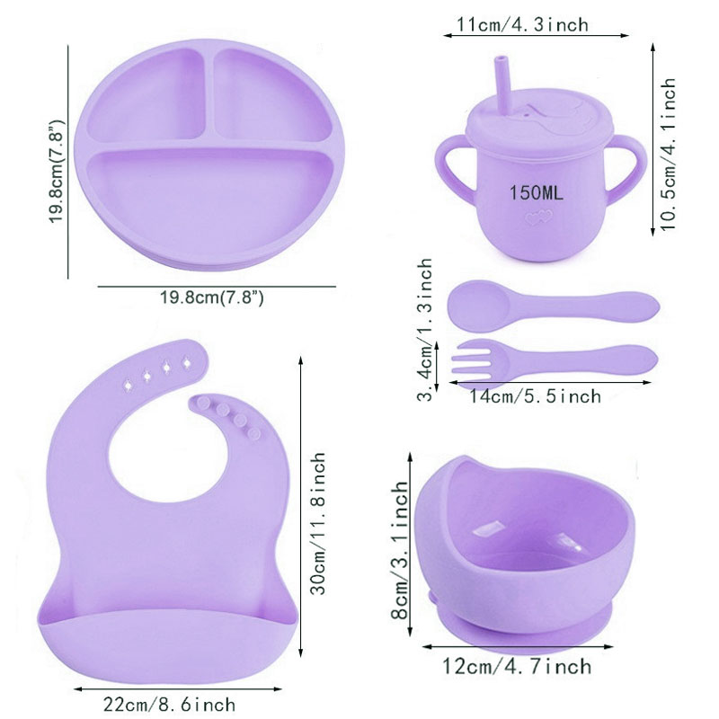 6PCS 실리콘 이유식 세트 아기용 맞춤형 이름 로고  - Baby Food Logo 리뷰 및 가격