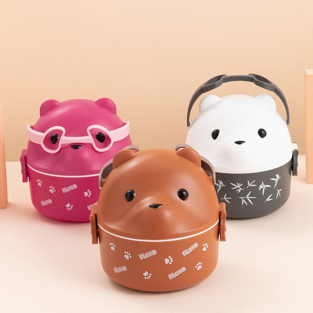 휴대용 안경 곰 보온 도시락 상자, 어린이 1/2/3  - Baby Food Container 리뷰 및 가격