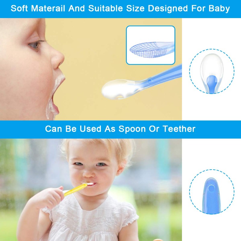 BPA 무료 아기 실리콘 숟가락 1 단계 유아 부드러운 - Baby Food Utensils 리뷰 및 가격