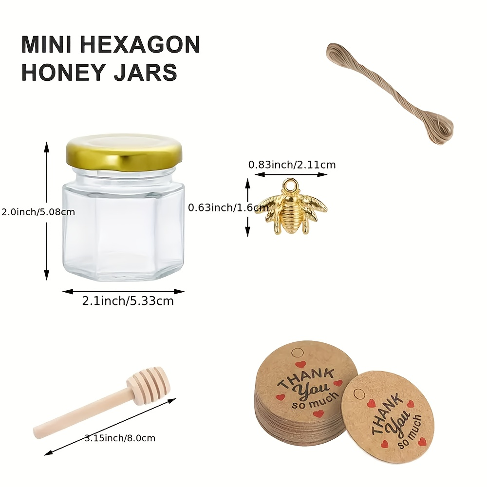 1.5온스, 육각형 미니 유리 꿀병 - 12/24/36 - Baby Food Glass Jar 리뷰 및 가격