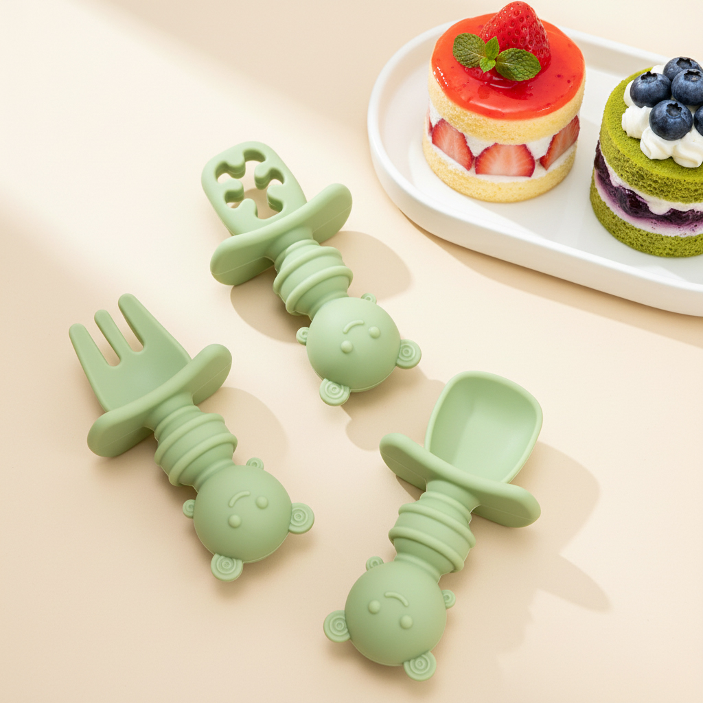 3개 세트 짧은 손잡이 꿀벌 모양 스푼&포크, 첫 단계 - Baby Food Utensils 리뷰 및 가격